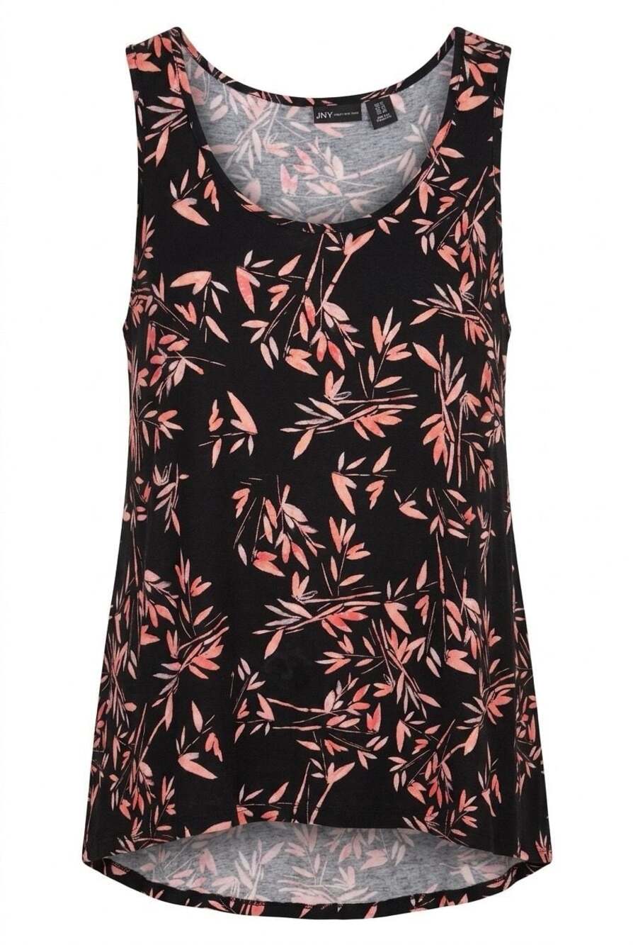 Jones New York JNY Pink Bamboo Print Sleeveless High-Low Tank Top Size 1X item 0